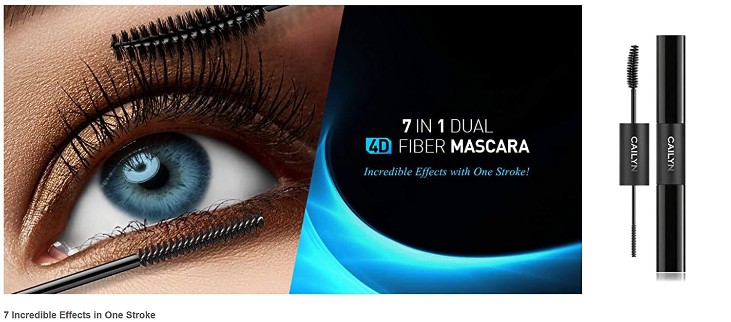 CAILYN Cosmetics 7 In 1 Dual 4D Fiber Black Mascara