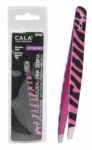 CALA Animal Print Slanted Tweezer - Pink Zebra