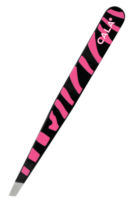 CALA Animal Print Slanted Tweezer - Pink Zebra