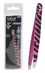 CALA Animal Print Slanted Tweezer - Pink Zebra