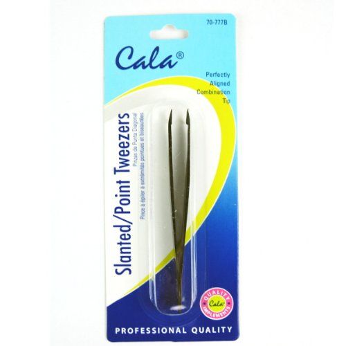 CALA PROFESSIONAL Slanted / Point Tip Tweezers, Perfectly Aligned Combination Tip [70-777B]
