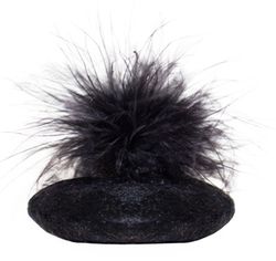 Color Me Beautiful Black Feather Puff