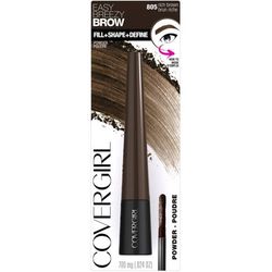 COVERGIRL Easy Breezy Brow Fill Plus Shape Plus Define Powder Eyebrow Makeup, Rich Brown 805