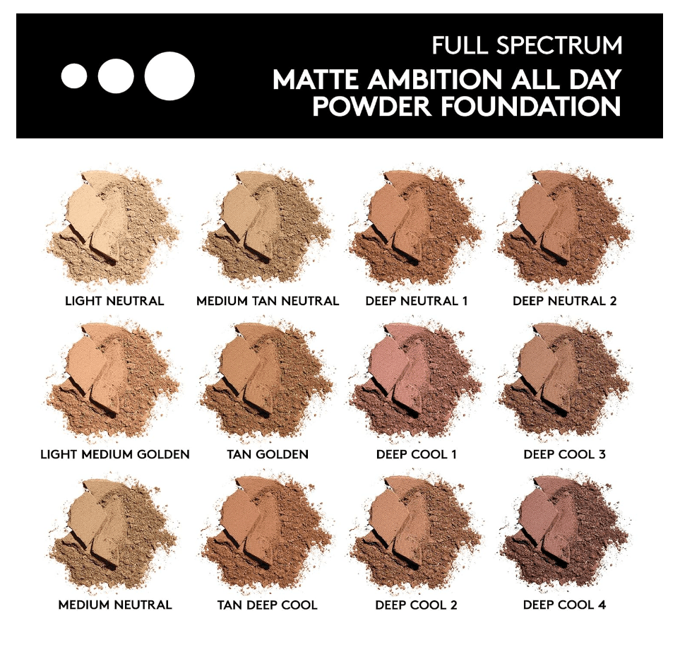 COVERGIRL Full Spectrum Matte Ambition: All Day Powder Foundation, Deep Cool 1