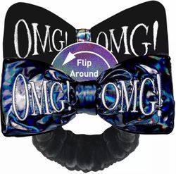 Double Dare (OMG)! Reversible Mega Hairband (Black Plush/Black Holographic)