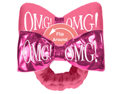 Double Dare (OMG)! Reversible Mega Hairband (Hot Pink Plush / Hot Pink Platinum)