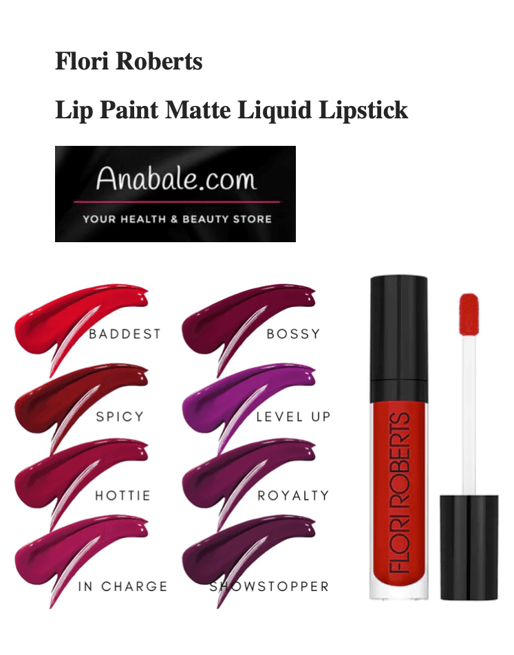 FLORI ROBERTS Lip Paint Matte Liquid Lipstick, Hottie [13175]
