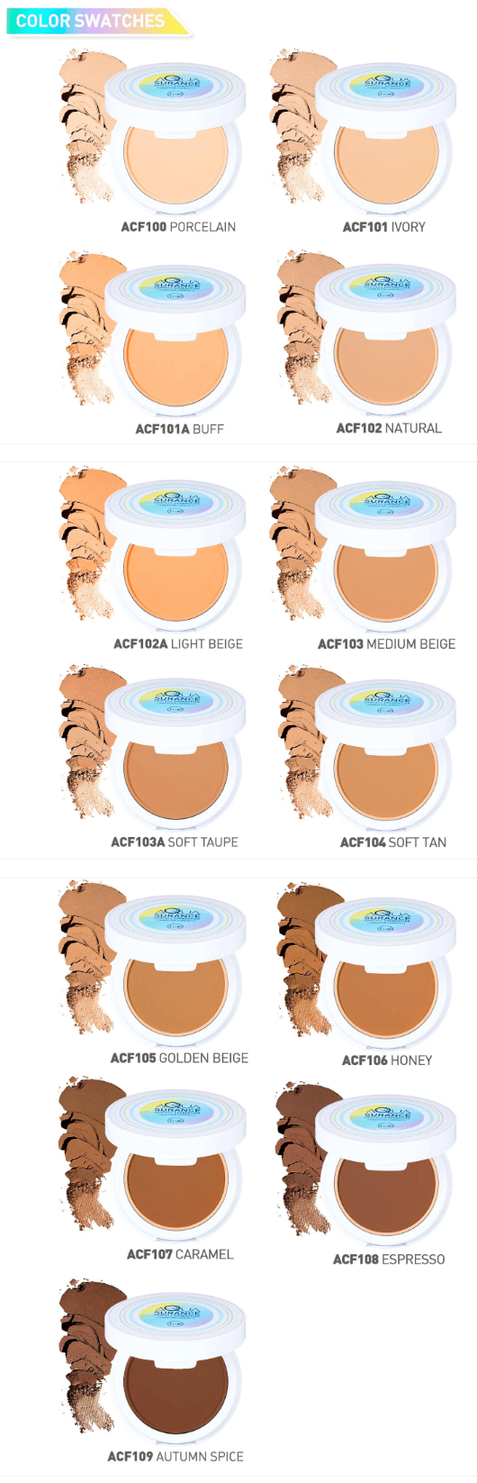 J.Cat Beauty Aquasurance Compact Foundation - Honey (ACF106)