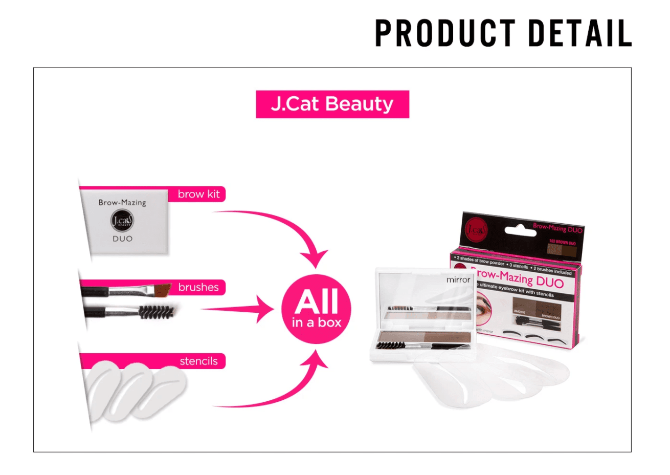 J.Cat Beauty Brow-Mazing Duo - Brown (103)
