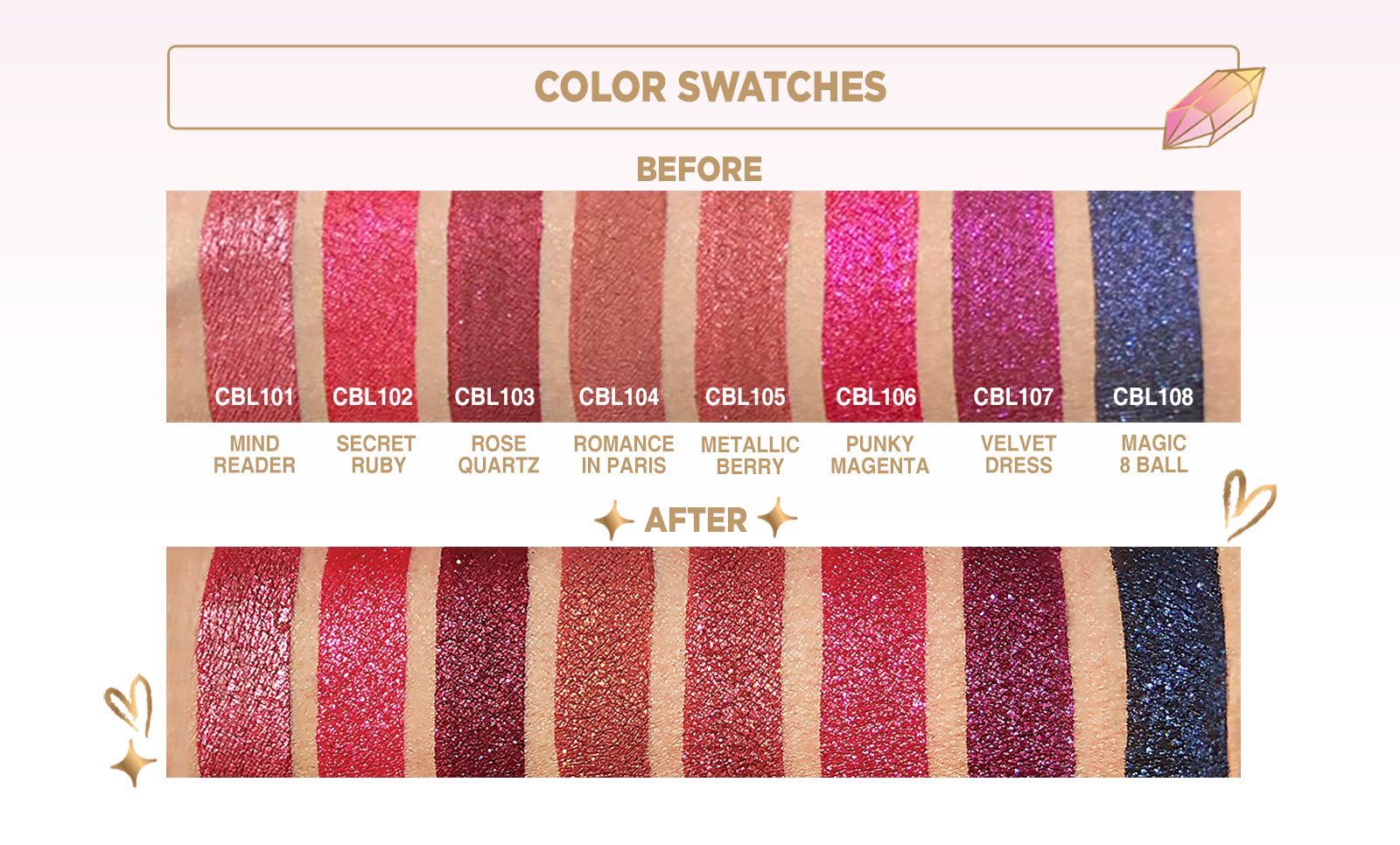 J.Cat Beauty Crystal Burst Liquid Lipstick, Romance In Paris (CBL104)