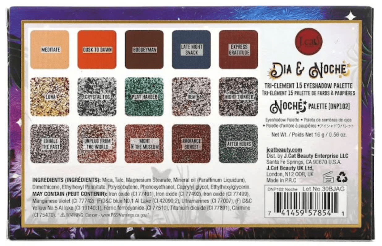 J.Cat Beauty Dia & Noche Tri-Element 15 Eyeshadow Palette, NOCHE (DNP102)
