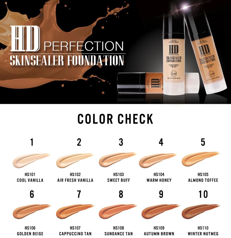 J.Cat Beauty HD Skinsealer Foundation, Almond Toffee