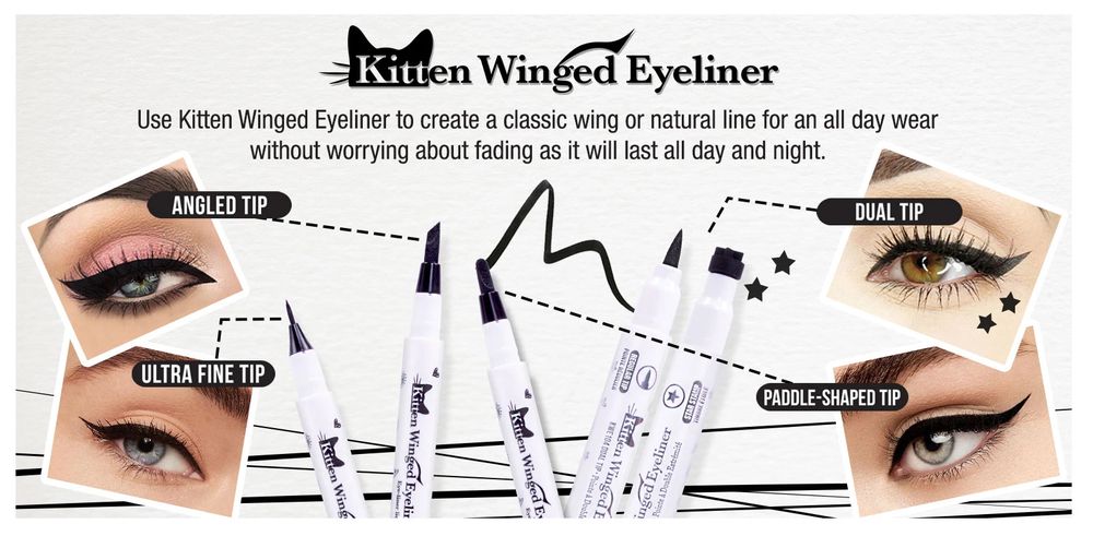 J.Cat Beauty Kitten Winged Eyeliner - Angled Tip (KWE102) 