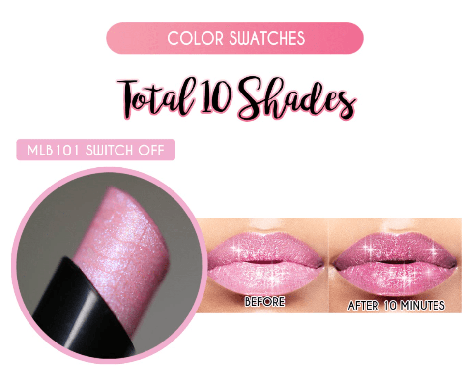 J.CAT BEAUTY Moodflick Holo-Stick Lip Balm, Switch Off (MLB101)