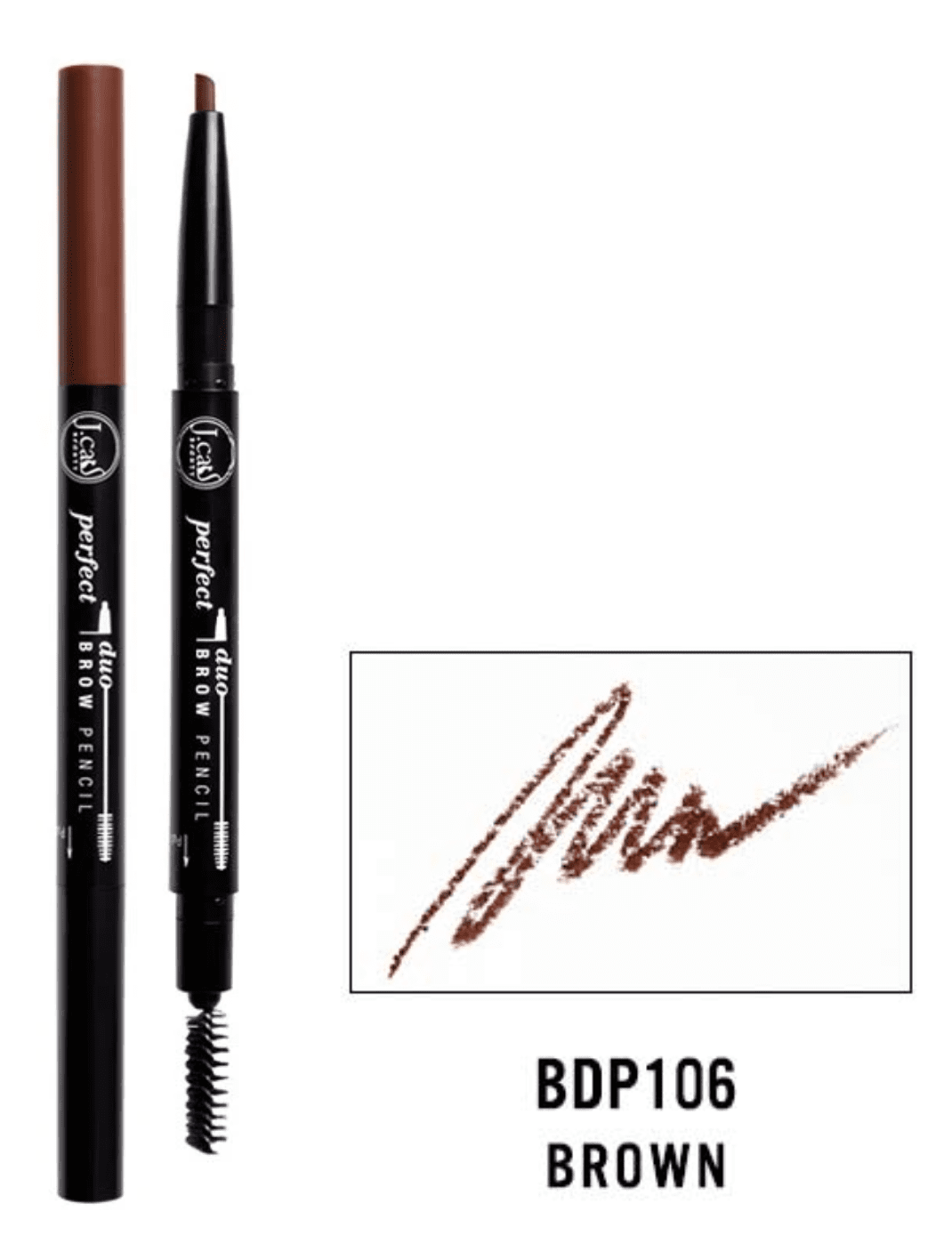  J.Cat Beauty Perfect Brow Duo Pencil, Brown (BDP106)