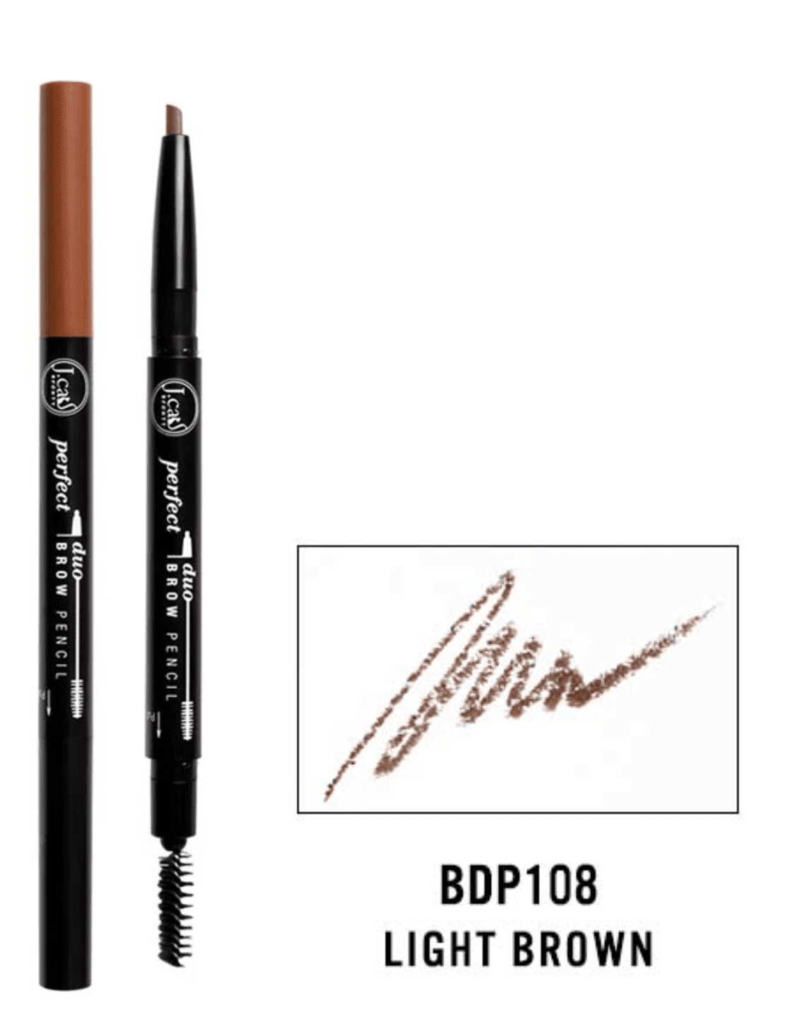 J.Cat Beauty Perfect Brow Duo Pencil, Light Brown (BDP108)
