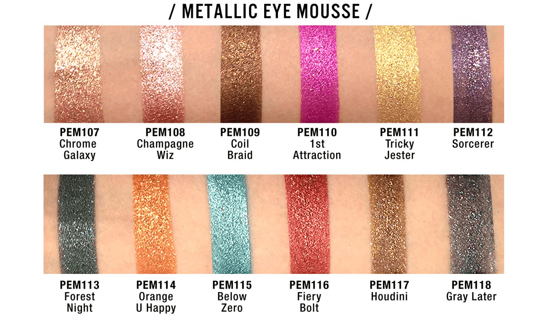 J.Cat Beauty Pris-Metal Chrome Eye Mousse, Blinding Heat (PEM136)