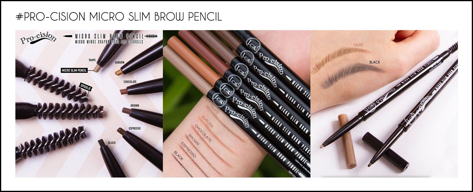 J.Cat Beauty Procision Micro Slim Brow Pencil, Brown (SBP104)