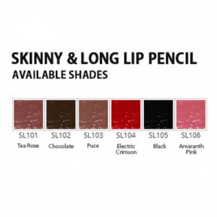 J.Cat Beauty Skinny & Long Lip Pencil -  BLACK (SL105)
