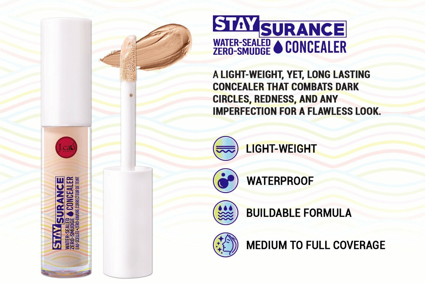 J.Cat Beauty Staysurance Water-Sealed, Zero-Smudge Concealer, Royal Bonbon (SHC116)