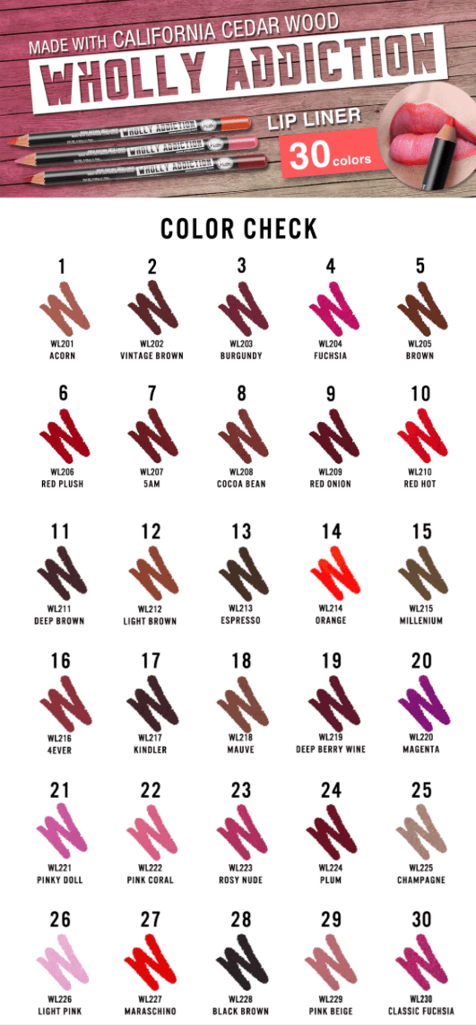 J.Cat Beauty Wholly Addiction Pro Define Lipliner - Deep Berry Wine (WL219)