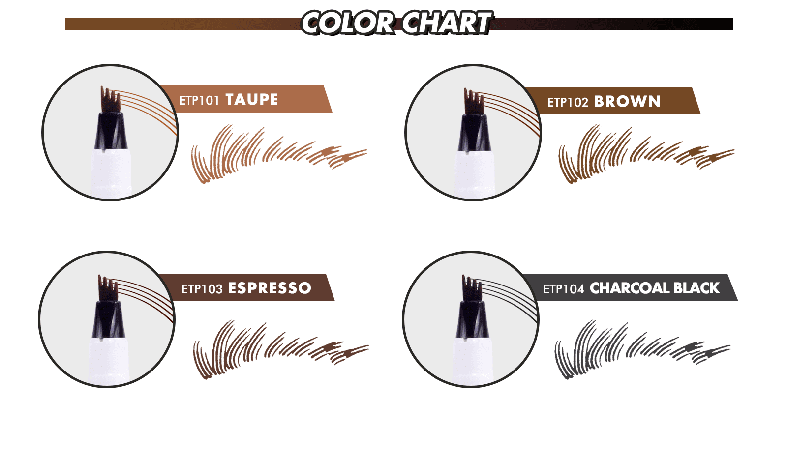 JCat Beauty Eyebrow Contouring 4 Tip Brow Pen - Espresso (ETP103)