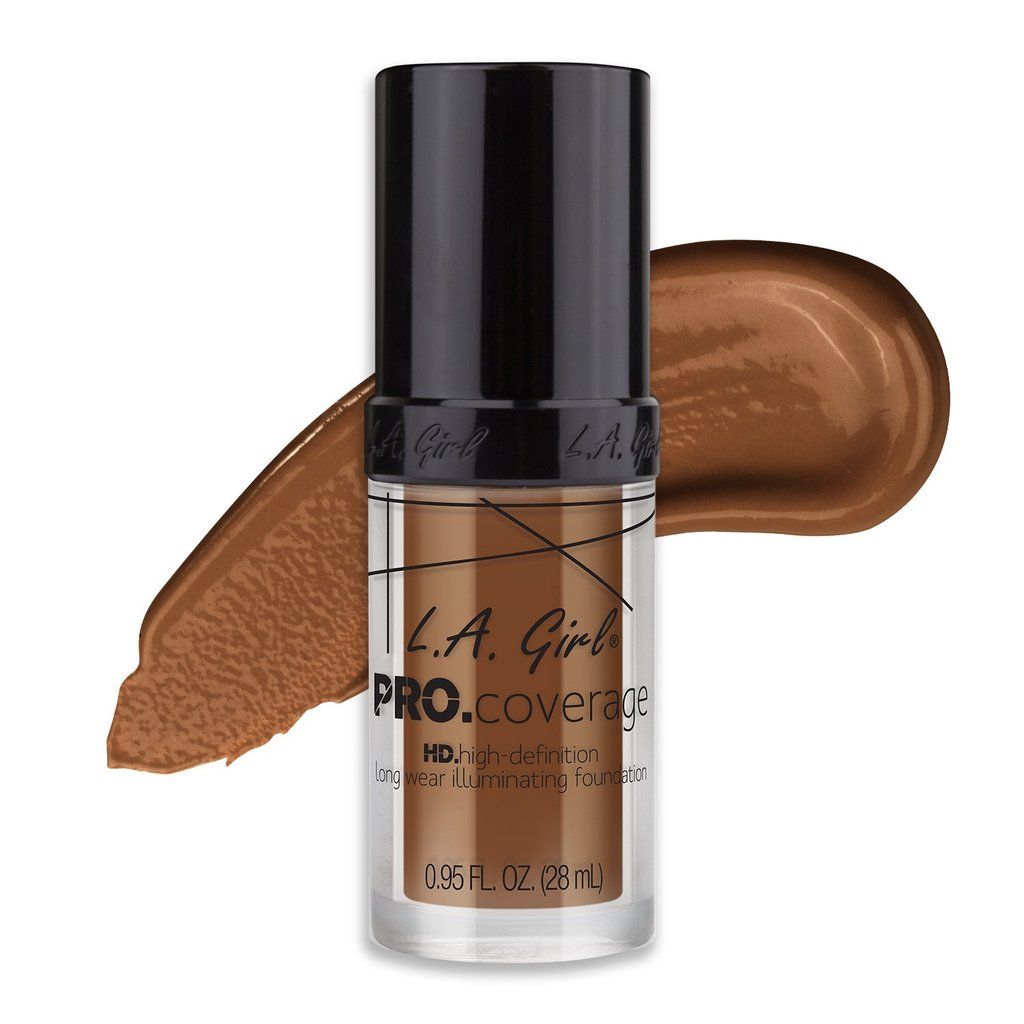 L.A. Girl PRO.Coverage HD Long Wear Illuminating Foundation, Coffee - 654