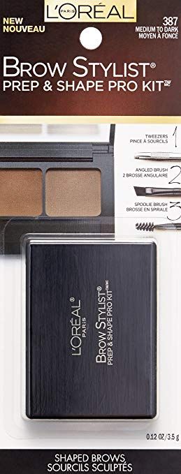 L'OREAL Brow Stylist Prep and Shape Pro Brow Kit, Medium To Dark 387 L'OREAL Brow Stylist Prep and Shape Pro Brow Kit, Medium To Dark 387