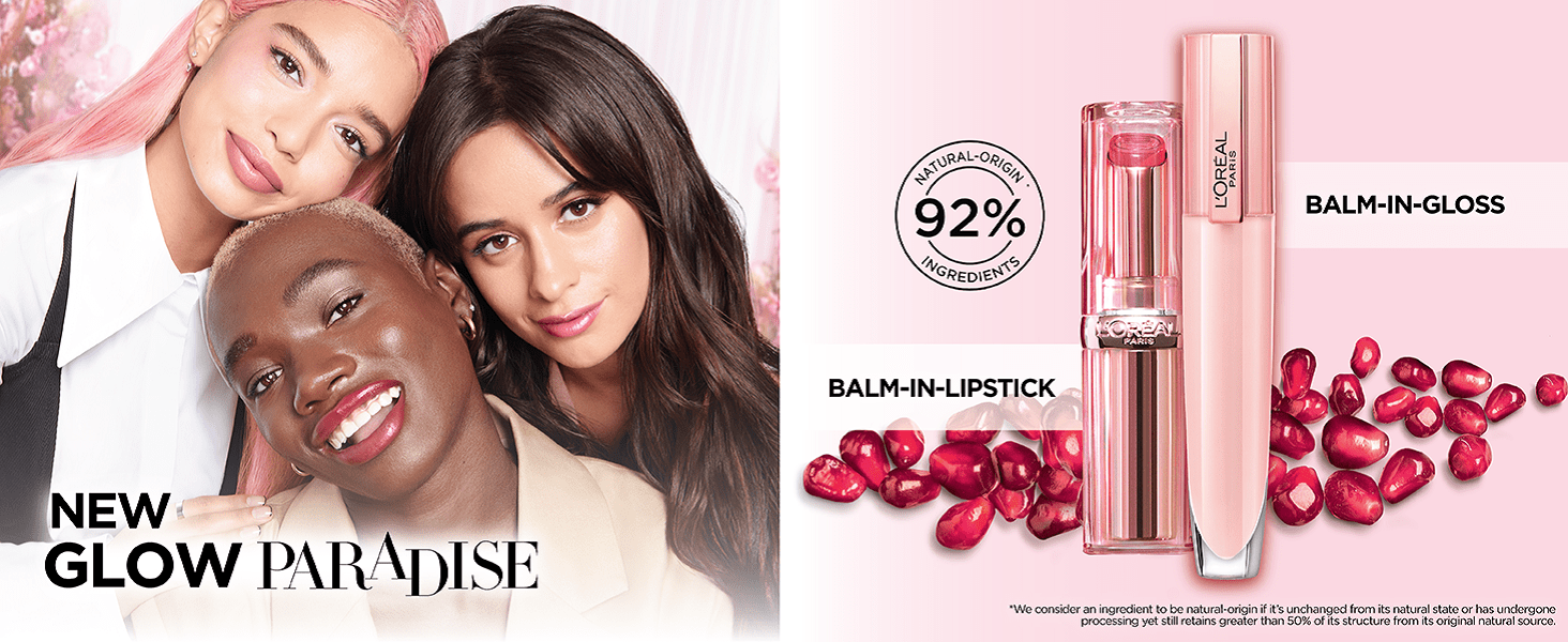 L'Oreal Paris Glow Paradise Balm-in-Lipstick with Pomegranate Extract - Luminous Coral 170