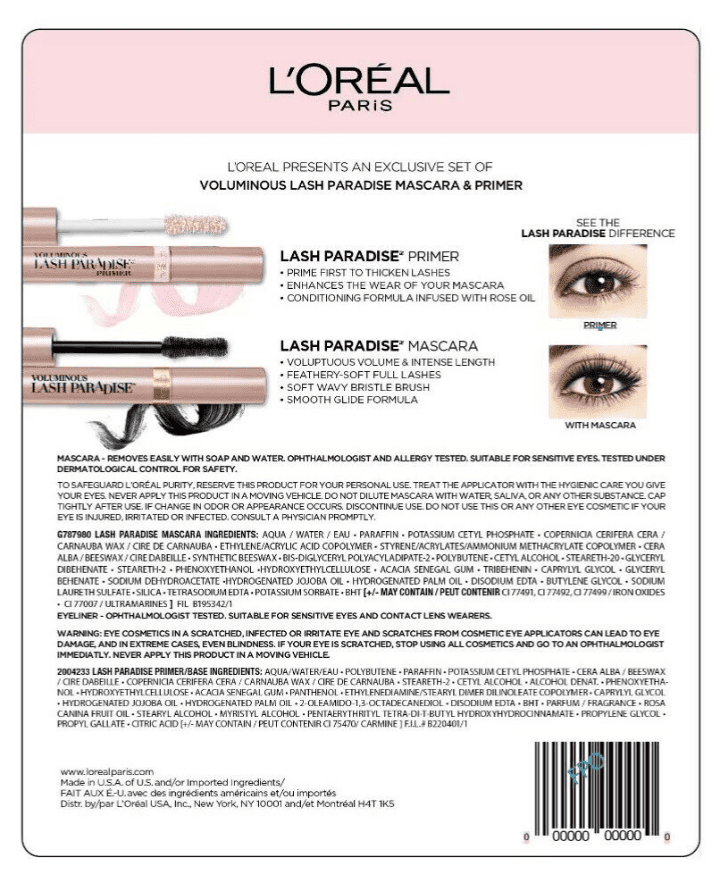 L'OREAL Paris Lash Paradise Mascara and Primer Kit