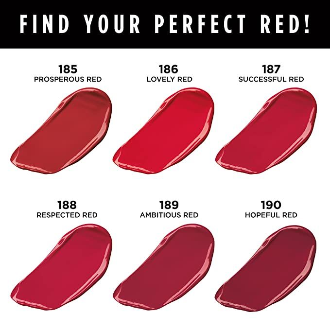 L'Oreal Paris Reds Of Worth Satin Lipstick With Saturated Color, Prosperous Red 185