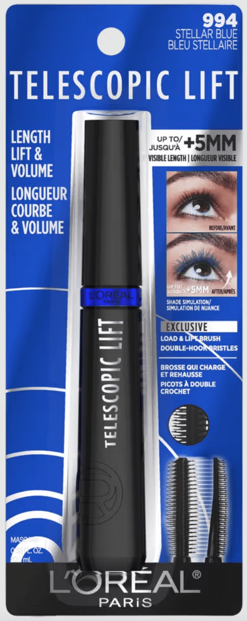 L'OREAL Paris Telescopic Lift Mascara, Lengthening and Volumizing, Stellar Blue (994)