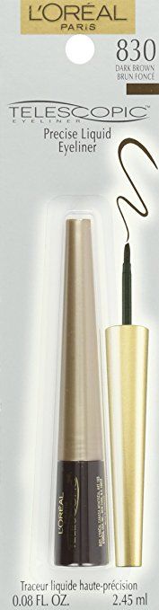 L'OREAL Paris Telescopic Waterproof Liquid Precision Eyeliner, Dark Brown 830 L'OREAL Paris Telescopic Waterproof Liquid Precision Eyeliner, Dark Brown 830