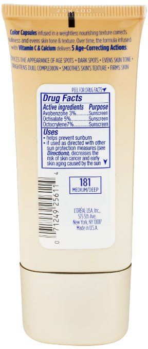 L'Oreal Visible Lift Cc Cream,  SPF 20, 181 Medium/Deep