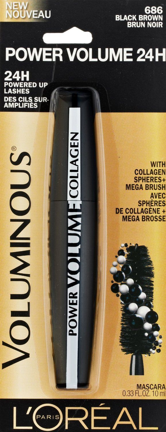 L'Oreal Voluminous Power Volume 24H Mascara, 686 Black Brown