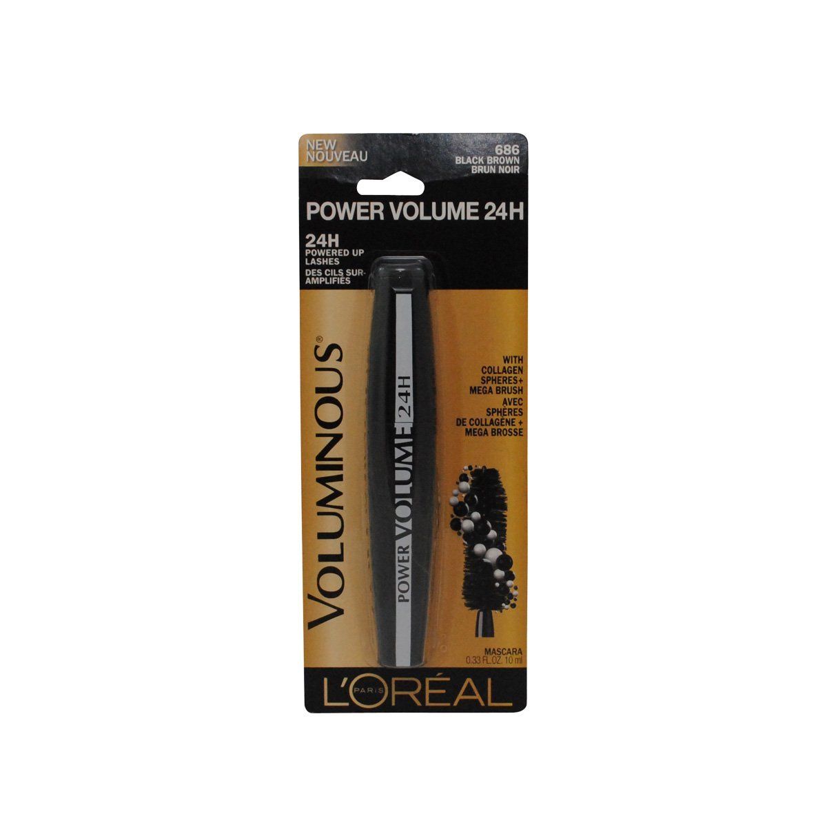 L'Oreal Voluminous Power Volume 24H Mascara, 686 Black Brown