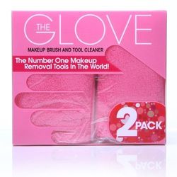 MAKEUP ERASER The Two Piece Facial Exfoliator Glove Pink