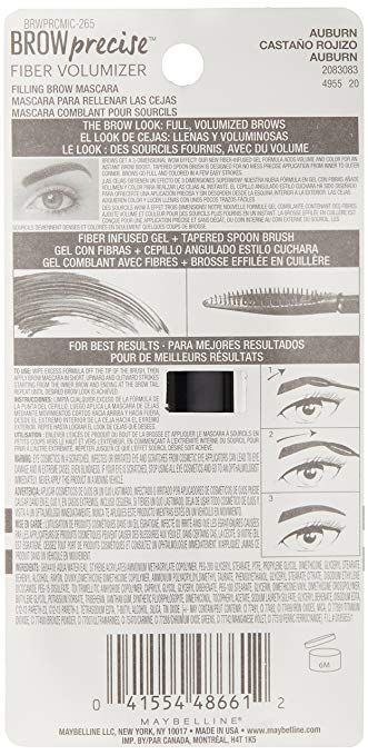 Maybelline Brow Precise Fiber Volumizer Eyebrow Mascara, Auburn 265
