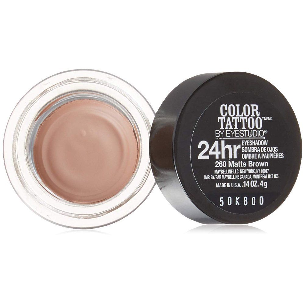 Maybelline Eyestudio Color Tattoo Metal 24HR Cream Gel Eyeshadow, Matte Brown 260