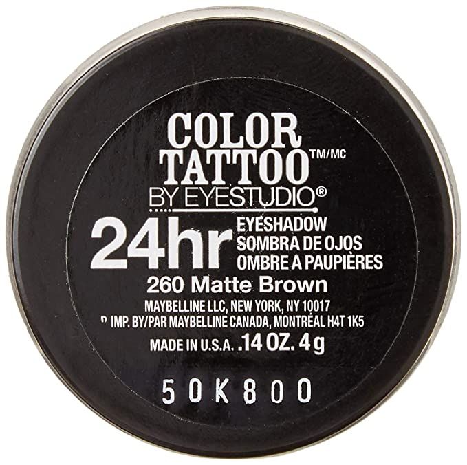 Maybelline Eyestudio Color Tattoo Metal 24HR Cream Gel Eyeshadow, Matte Brown 260