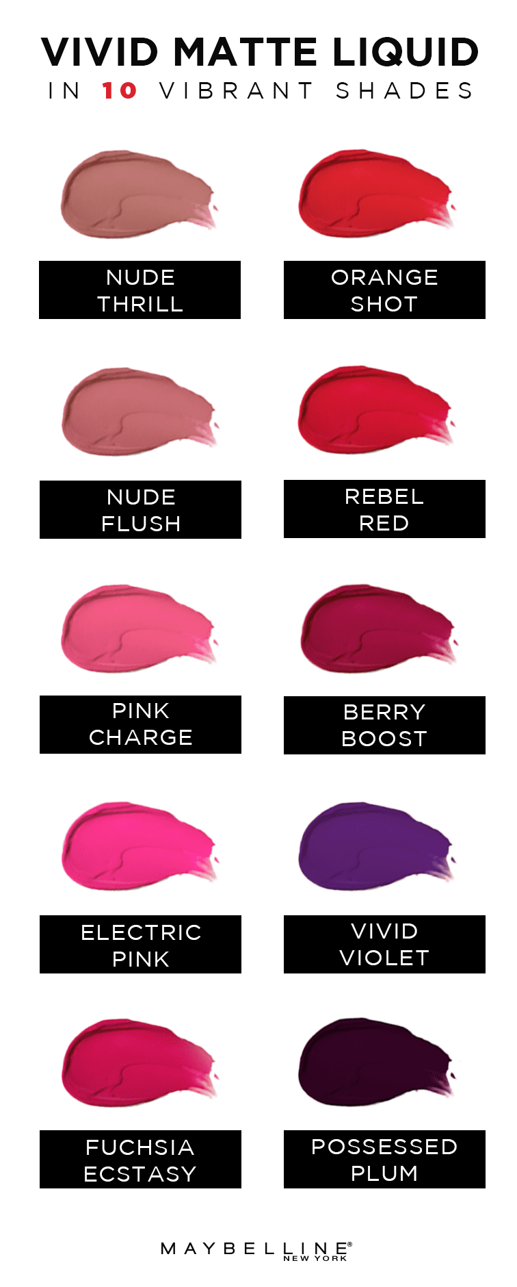 Maybelline New York Color Sensational Vivid Matte Liquid Lipstick, Berry Boost