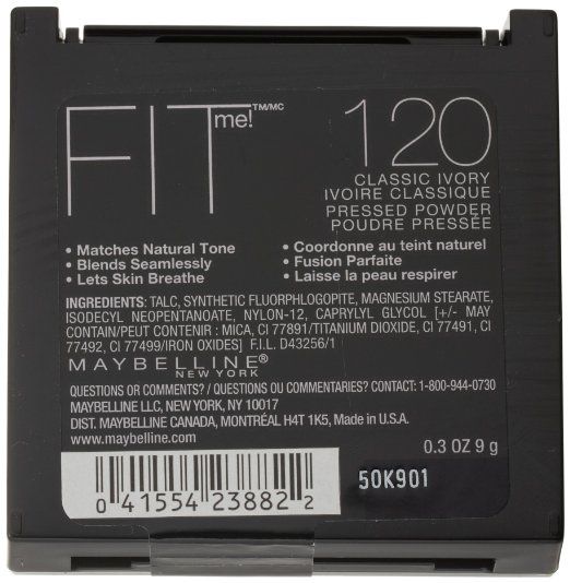  Maybelline Fit Me! Powder, 120 Classic Ivory