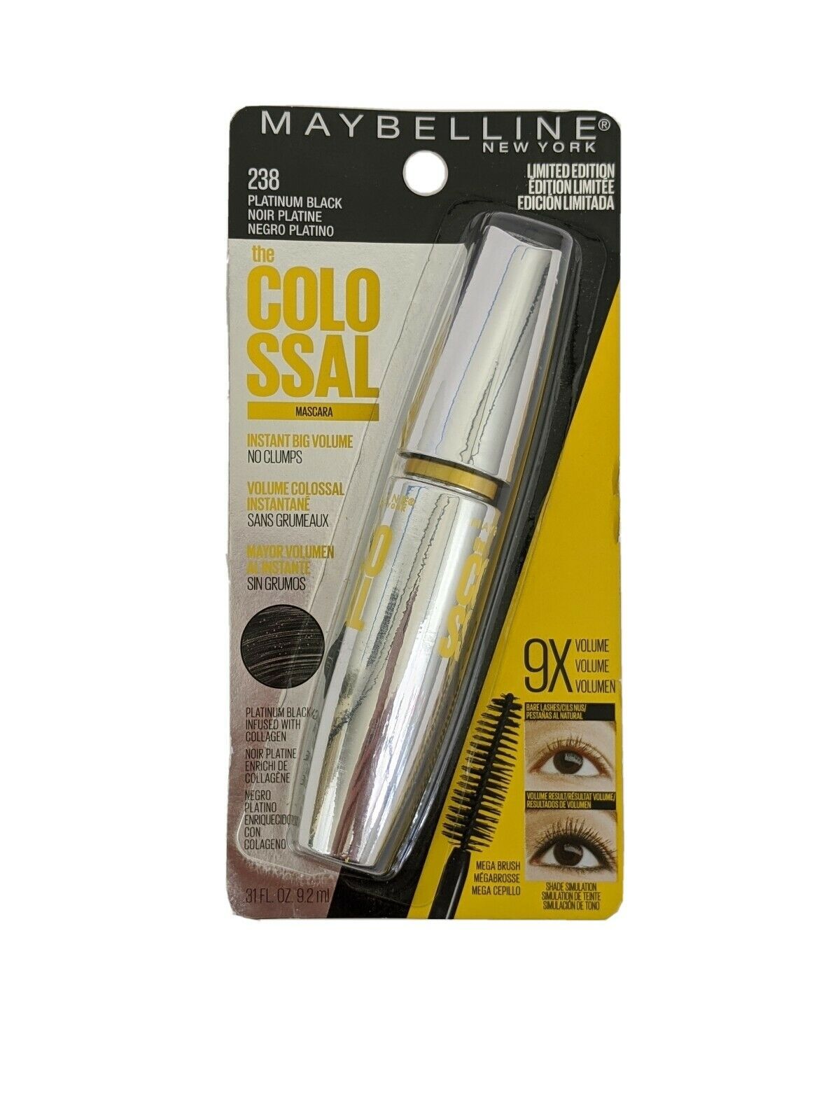 Maybelline Mascara, The Colossal, 238 Platinum Black