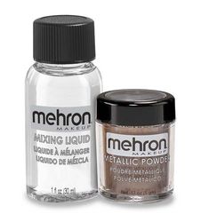 Mehron Makeup Metallic Powder with Mixing Liquid (Bronze)