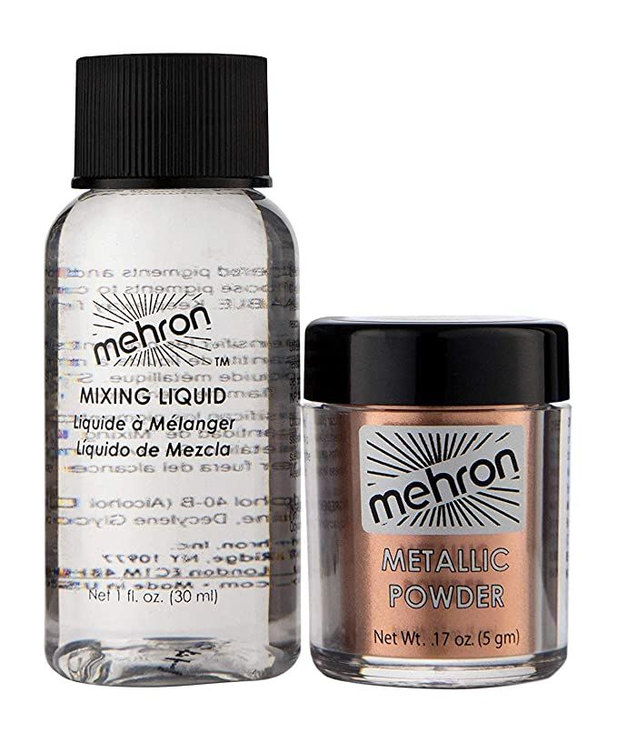 Mehron Makeup Metallic Powder with Mixing Liquid (Copper)