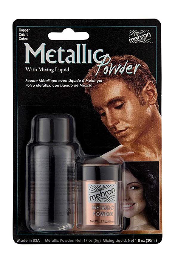 Mehron Makeup Metallic Powder with Mixing Liquid (Copper)