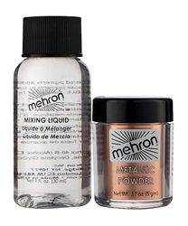 Mehron Makeup Metallic Powder with Mixing Liquid (Copper)