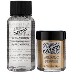 Mehron Makeup Metallic Powder with Mixing Liquid (Gold)