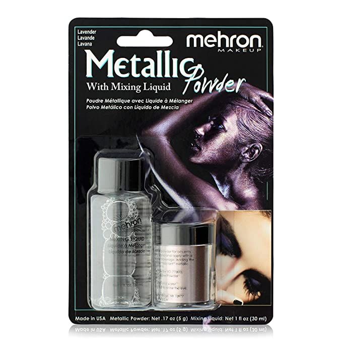 Mehron Makeup Metallic Powder with Mixing Liquid (Lavender)