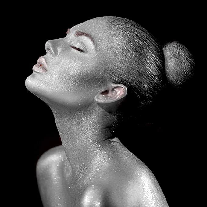 Mehron Makeup Metallic Powder with Mixing Liquid (Silver)